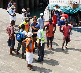 Image showing Malagasy peoples waiting for boat in Nosy Be, Madagascar