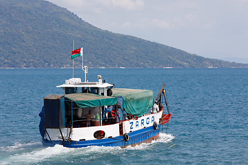 Image showing Malagasy freighter ship in Nosy Be bay, Madagascar