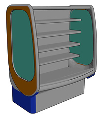 Image showing Simple vector illustration of a super market fridge white backgr