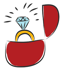 Image showing Simple  vector illustration on white background of a big diamond