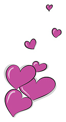 Image showing Beautiful pink colored hearts vector or color illustration