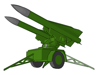 Image showing A powerful exploding weapon missile vector or color illustration