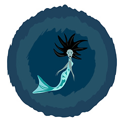 Image showing Portrait of a mermaid/Siren vector or color illustration