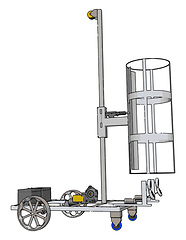 Image showing Simple basket lift vehicle vector illustration on white backgrou