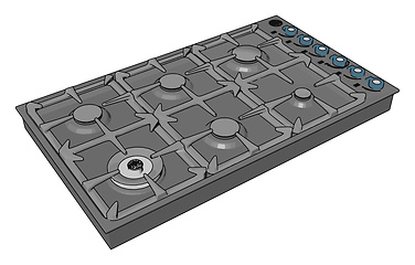 Image showing A gas stove vector or color illustration