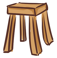 Image showing Clipart of a wooden stool vector or color illustration