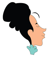 Image showing Clipart of a woman in updo hairstyle set on isolated white groun
