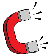Image showing Horseshoe shaped magnet with magnetic field vector or color illu