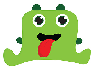 Image showing Green monster with open mouth vector illustration on white backg