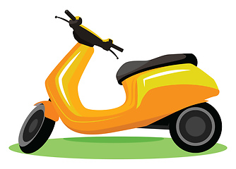 Image showing Yellow modern scooter vector illustration on white background.