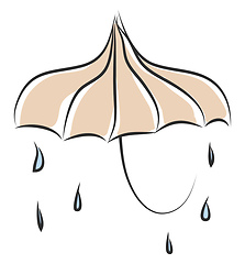 Image showing Umbrella and raindrops illustration color vector on white backgr