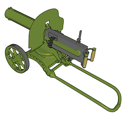 Image showing 3D vector illustration on white background  of a green  military