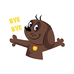 Image showing Brown dog saying Bye Bye vector illustration on a white backgrou