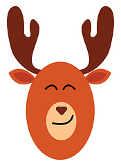 Image showing Emoji of a moose/Cartoon deer vector or color illustration