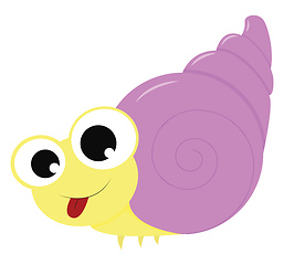 Image showing Cute crab in a shell vector or color illustration