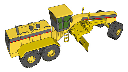Image showing Yellow industrial grader vector illustration on white background