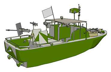 Image showing 3D vector illustration on white background  of a military coast 