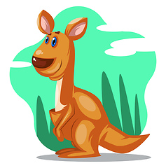 Image showing Kangaroo, vector color illustration.