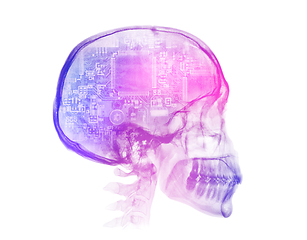 Image showing Human skull X-ray image. Artificial intelligence concept
