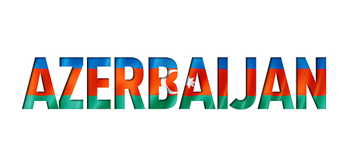 Image showing azerbaijani flag text font