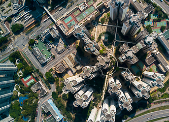 Image showing Aerial view of city in Hong Kong