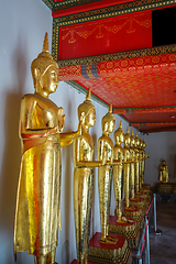 Image showing Buddha statues in Wat Pho, Bangkok, Thailand