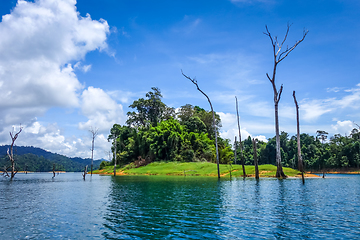 Image showing Cheow Lan Lake, Khao Sok National Park, Thailand