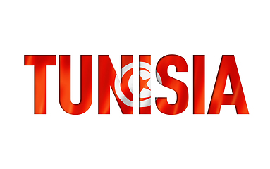 Image showing tunisian flag text font