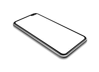 Image showing All-screen blank smartphone mockup isolated on white. 3D render