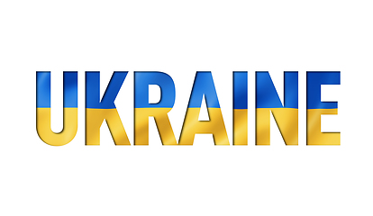 Image showing ukrainian flag text font