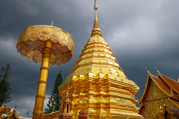 Image showing Wat Doi Suthep golden stupa, Chiang Mai, Thailand