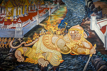 Image showing Painting, Grand Palace, Bangkok, Thailand