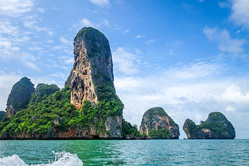 Image showing Cliffs on Railay beach, Krabi, Thailand