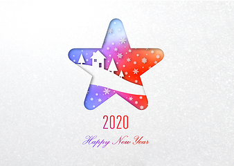 Image showing Happy new year 2020 rainbow card