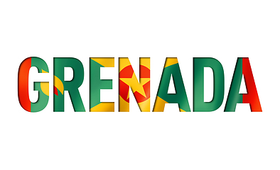 Image showing grenada flag text font