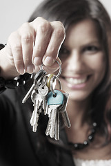 Image showing A woman with the keys