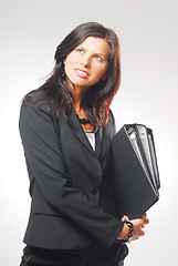 Image showing A woman with the folders