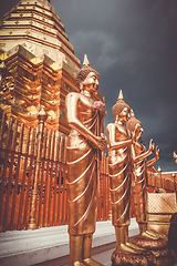 Image showing Golden buddha, Wat Doi Suthep, Chiang Mai, Thailand