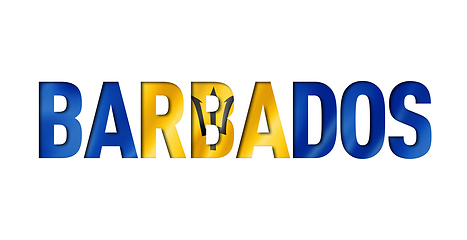 Image showing barbados flag text font