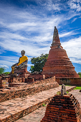 Image showing Buddha statue, Wat Lokaya Sutharam temple, Ayutthaya, Thailand