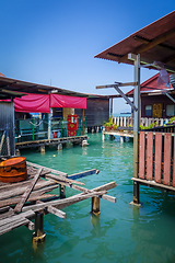 Image showing George Town Chew jetty, Penang, Malaysia