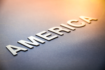 Image showing Word America written with white solid letters