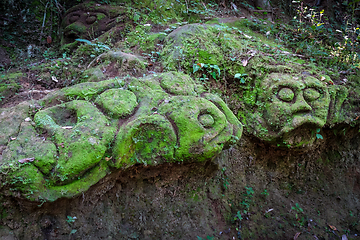 Image showing Old statue in Goa Gajah elephant cave, Ubud, Bali, Indonesia