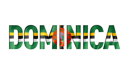 Image showing dominica flag text font
