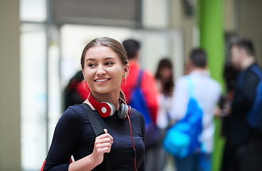 Image showing famel student with modern technology in school