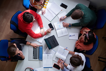 Image showing students use modern technology for a school project