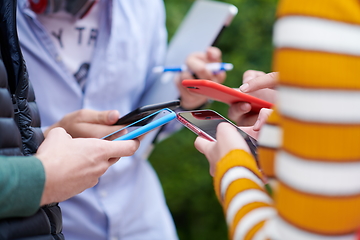 Image showing students in modern school using modrn technology