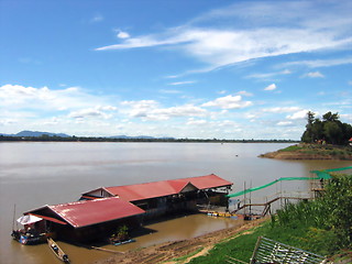 Image showing Floating restaurant. Laos