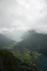 Image showing View from Hoven Mountain, Nordfjord, Norway