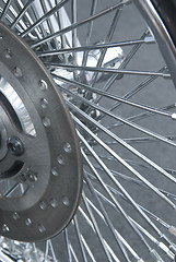 Image showing Detail of motorbike wheel